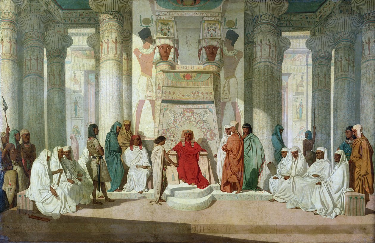 Joseph forklarer Faraos drømme af Jean Adrien Guignet