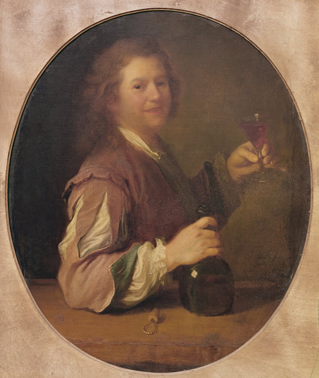 Selvportræt af kunstneren, der drikker, 1724 af Jean Alexis Grimou