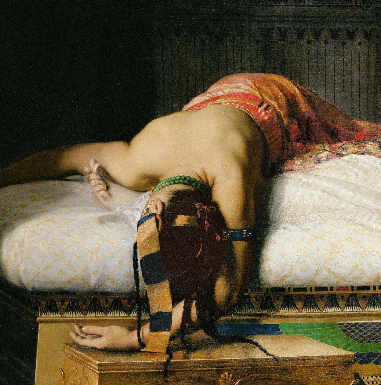 Cleopatras død, 1874 (detalje af 26262) af Jean Andre Rixens