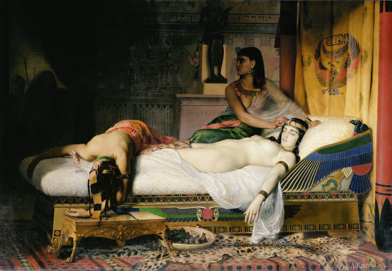 Kleopatras død, 1874 af Jean Andre Rixens