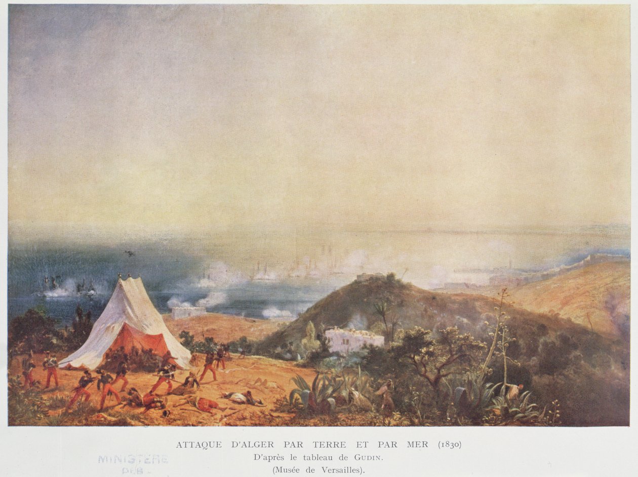 Angreb af Algier til lands og til vands i 1830 af Jean Antoine Theodore Gudin