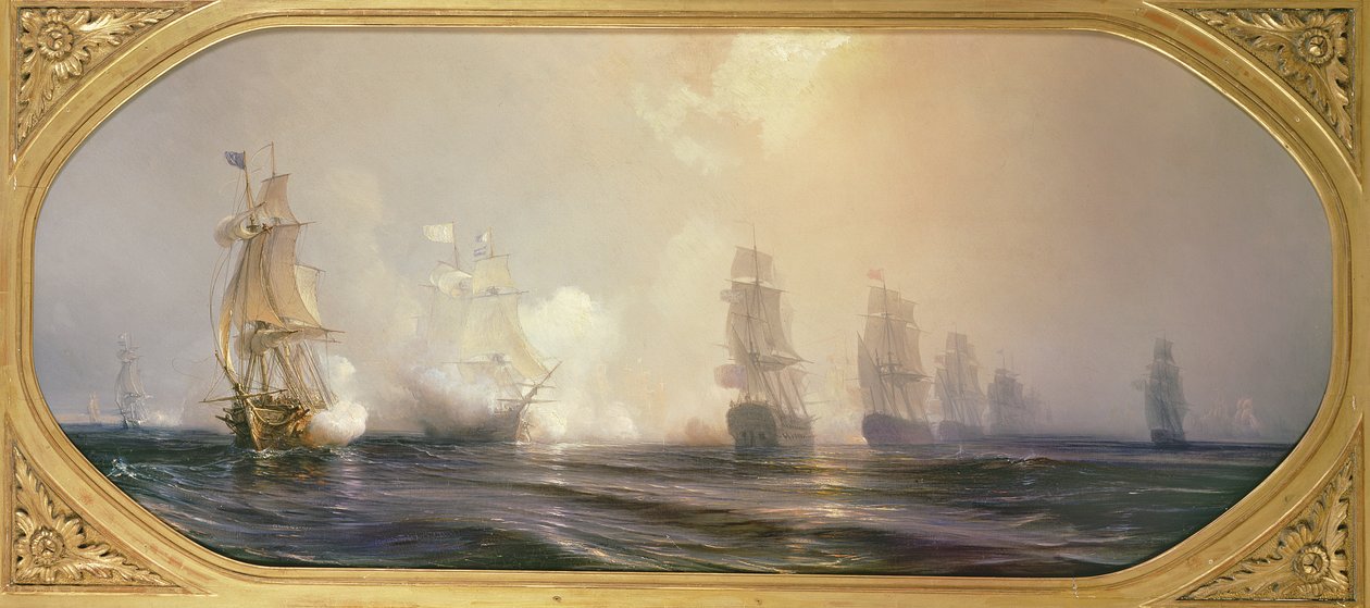Søslag i Chesapeake Bay, 3. september 1781, 1848 af Jean Antoine Theodore Gudin