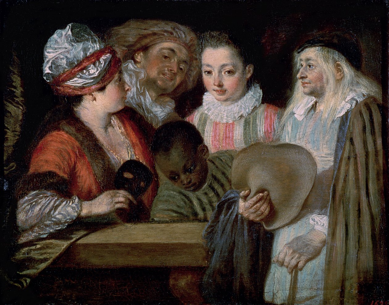 Skuespillere fra Theatre Francais, c.1714-15 af Jean Antoine Watteau