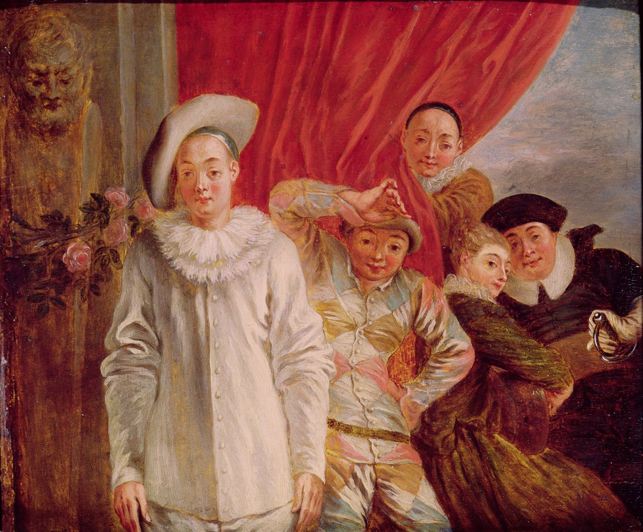 Skuespillere i Comedie Italienne af Jean Antoine Watteau