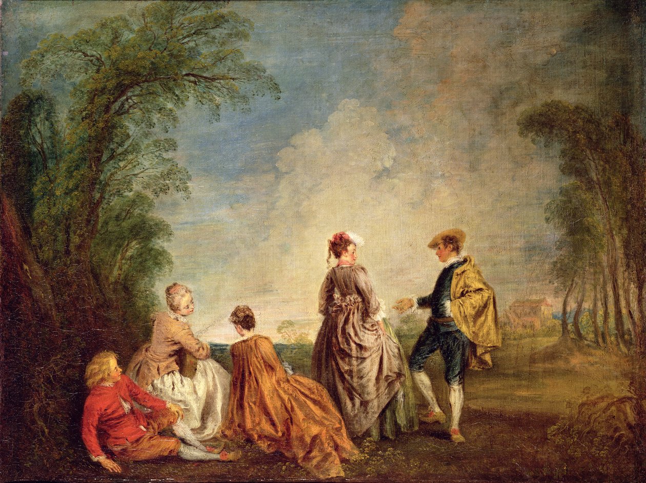 Et pinligt forslag, 1715-16 af Jean Antoine Watteau