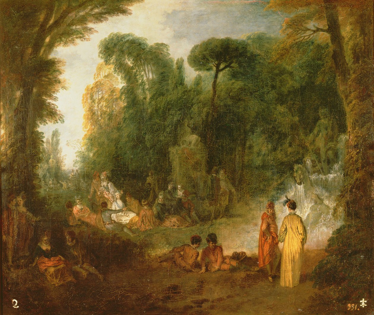 Høvisk sammenkomst i en park, ca. 171213 af Jean Antoine Watteau