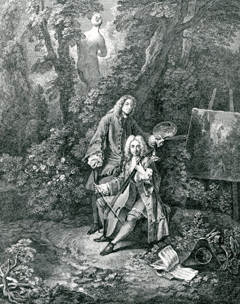 Jean Antoine Watteau og hans ven Monsieur de Julienne af Jean Antoine Watteau