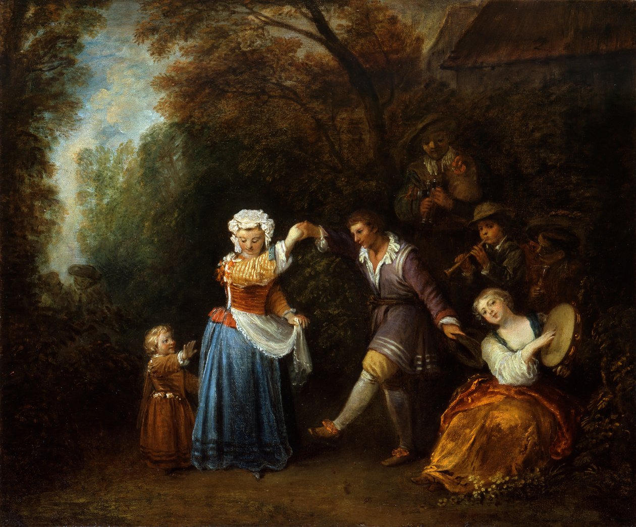 Countrydansen af Jean Antoine Watteau