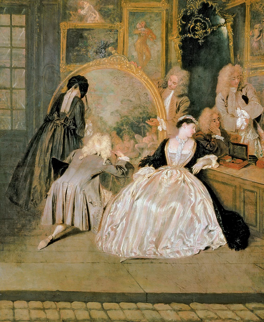 The Gersaint Shop Sign, 1721 (detalje af 30793) af Jean Antoine Watteau