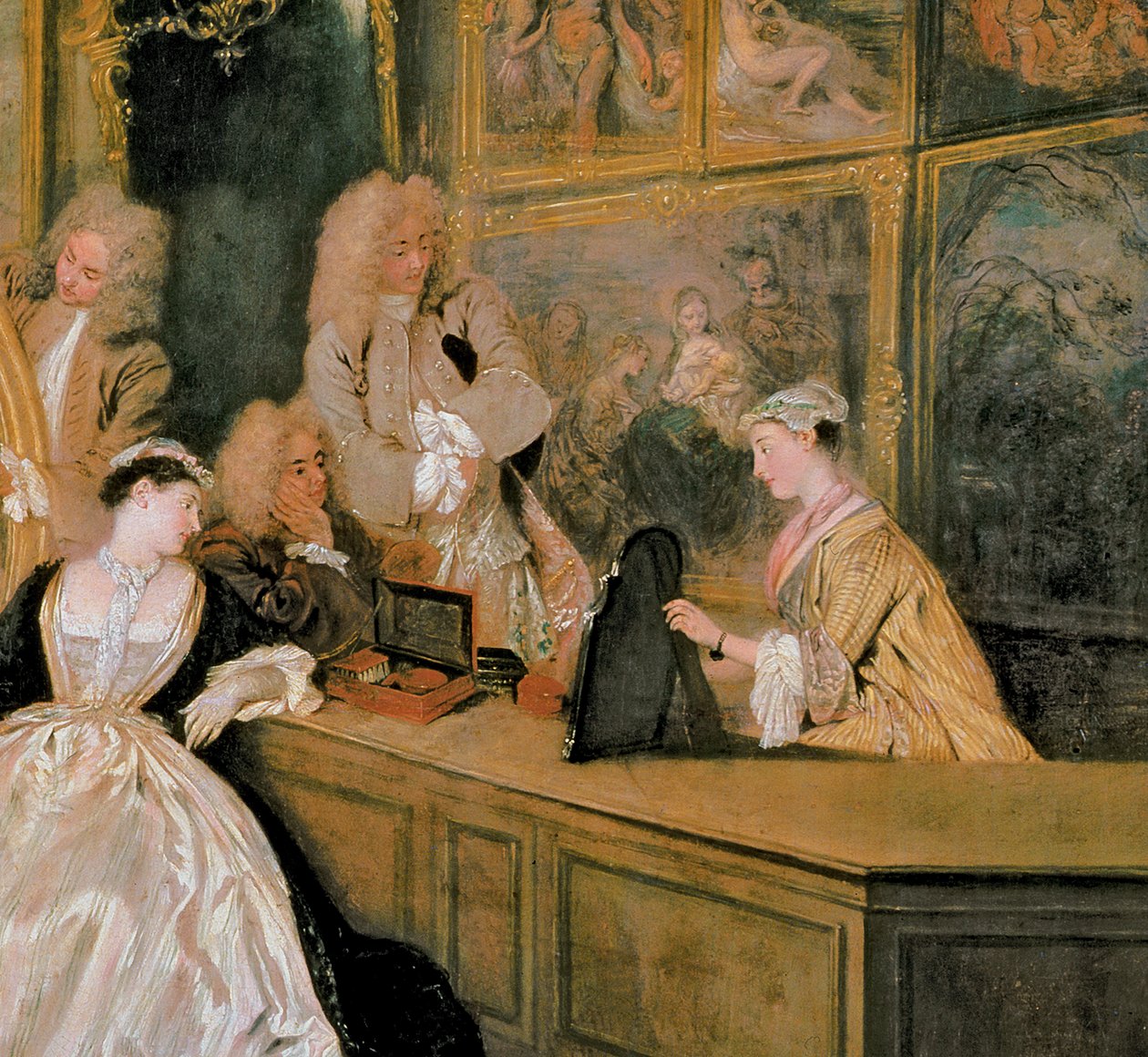 The Gersaint Shop Sign, 1721 (detalje af 30793) af Jean Antoine Watteau