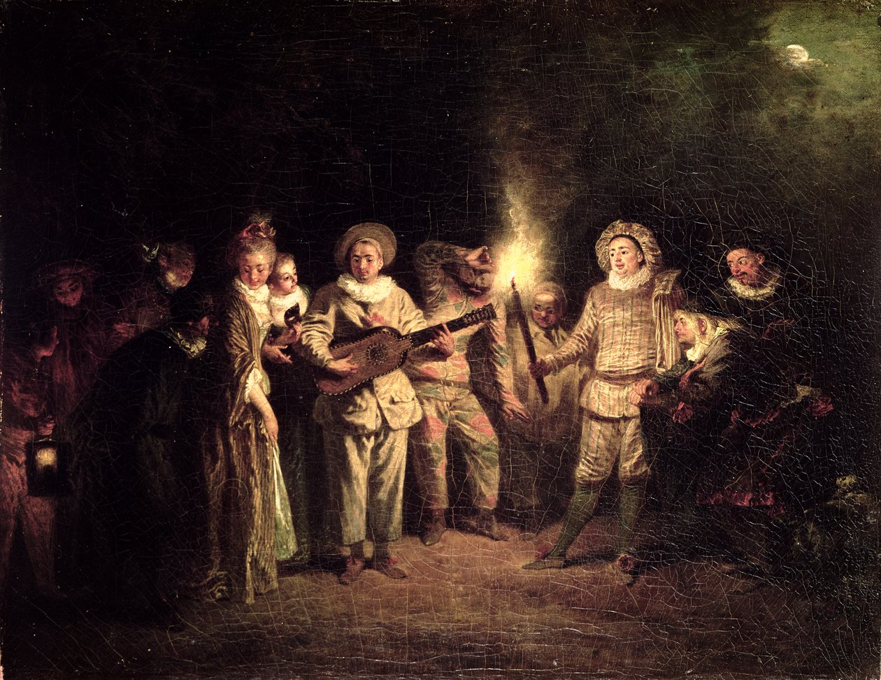 Den italienske komedie, ca. 1716 af Jean Antoine Watteau
