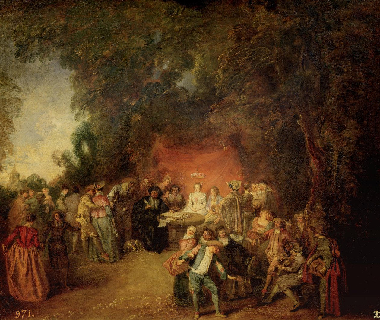 Ægtepagten, c.1712-13 af Jean Antoine Watteau