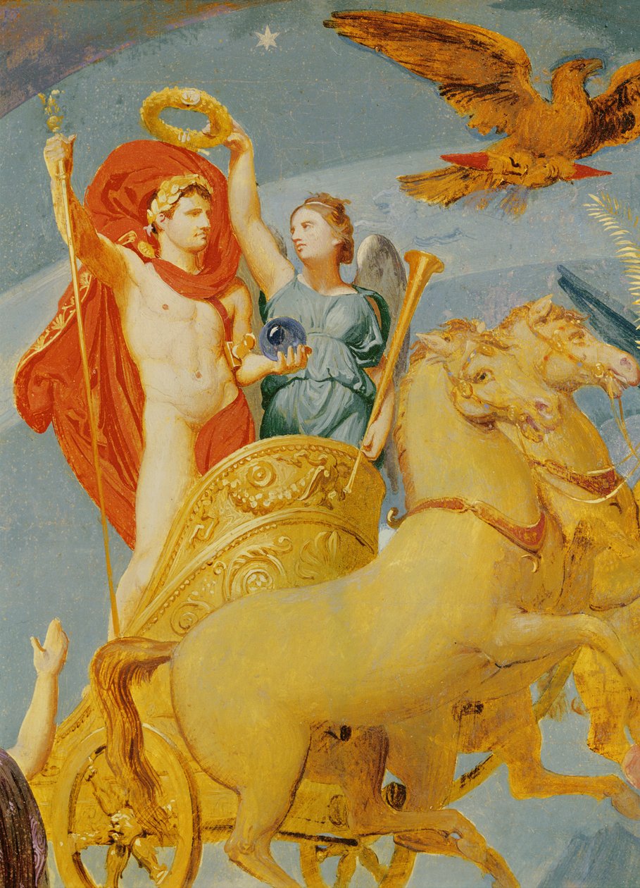 Apotheosis of Napoleon I, detalje af Napoleons vogn, 1853 af Jean Auguste Dominique Ingres