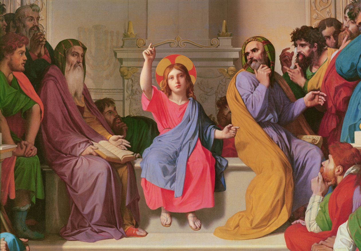 Jesus blandt lægerne detalje af Jesus, 1862 olie på lærred af Jean Auguste Dominique Ingres