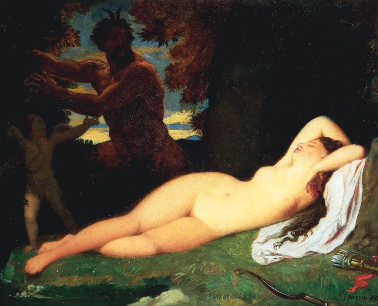 Jupiter og Antiope af Jean Auguste Dominique Ingres