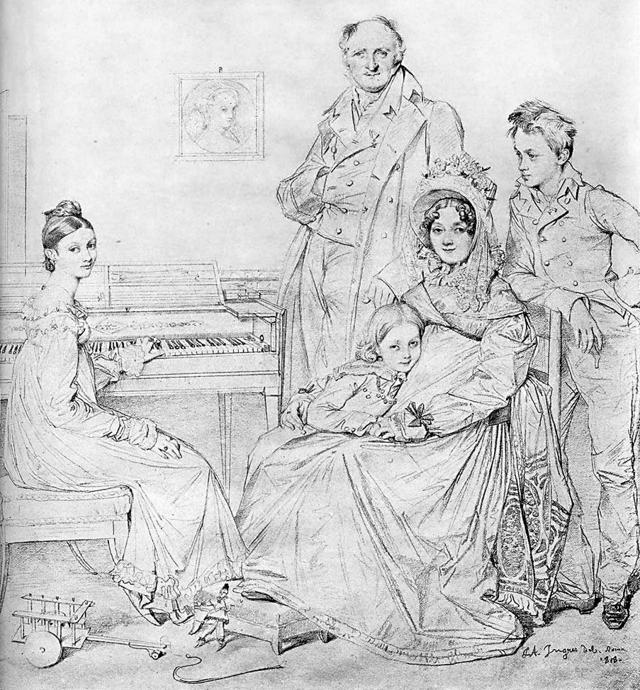 La Famille Stamaty af Jean Auguste Dominique Ingres