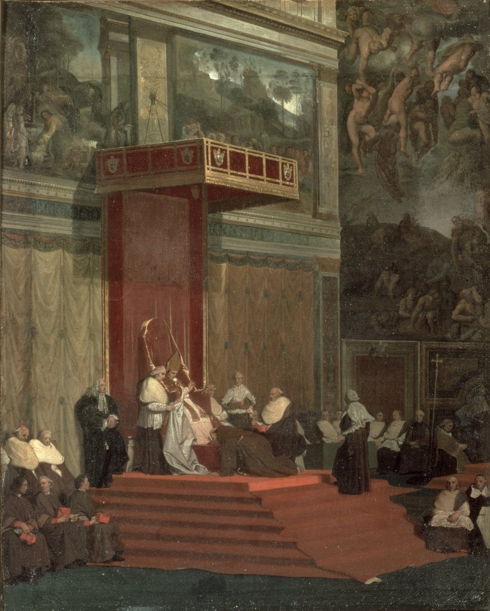 Pave Pius VII (Luigi Barnaba Chiaramonti) (1742-1823) i kapellet, 1820 af Jean Auguste Dominique Ingres