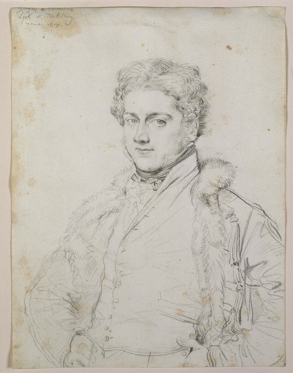 Portræt af Charles Robert Cockerell, 1817 (grafit på papir) af Jean Auguste Dominique Ingres