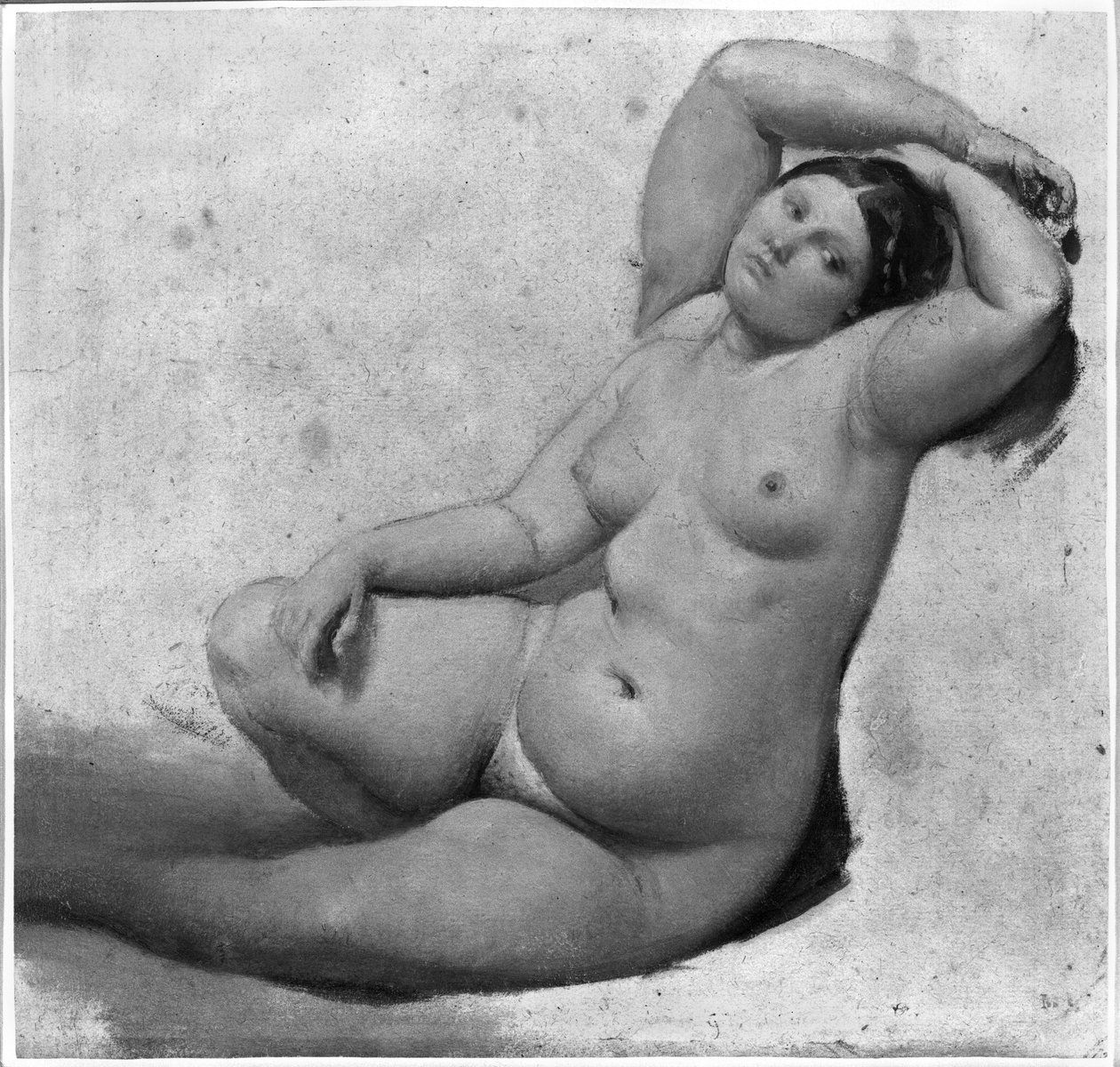Studie til det tyrkiske bad (grafit på papir) af Jean Auguste Dominique Ingres