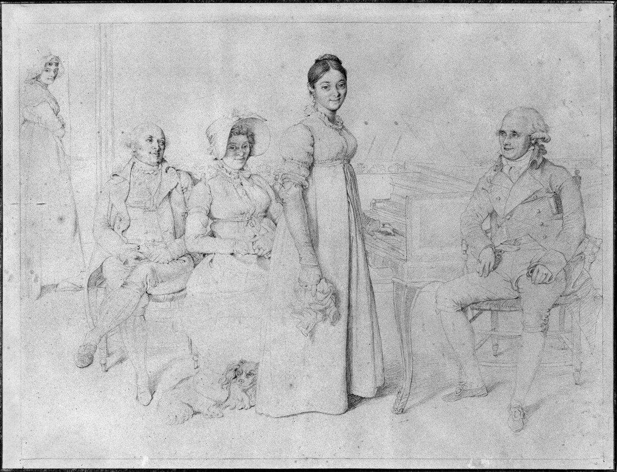 Forestier-familien (grafit på papir) (se også 233241) af Jean Auguste Dominique Ingres