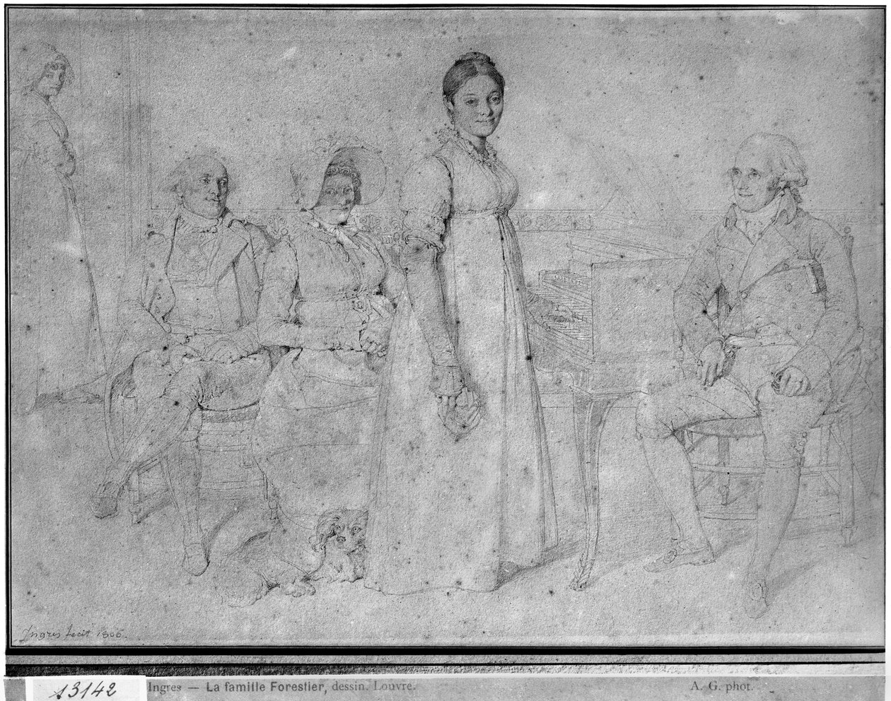 The Forestier Family, 1806 (grafit på papir) (se også 233242) af Jean Auguste Dominique Ingres