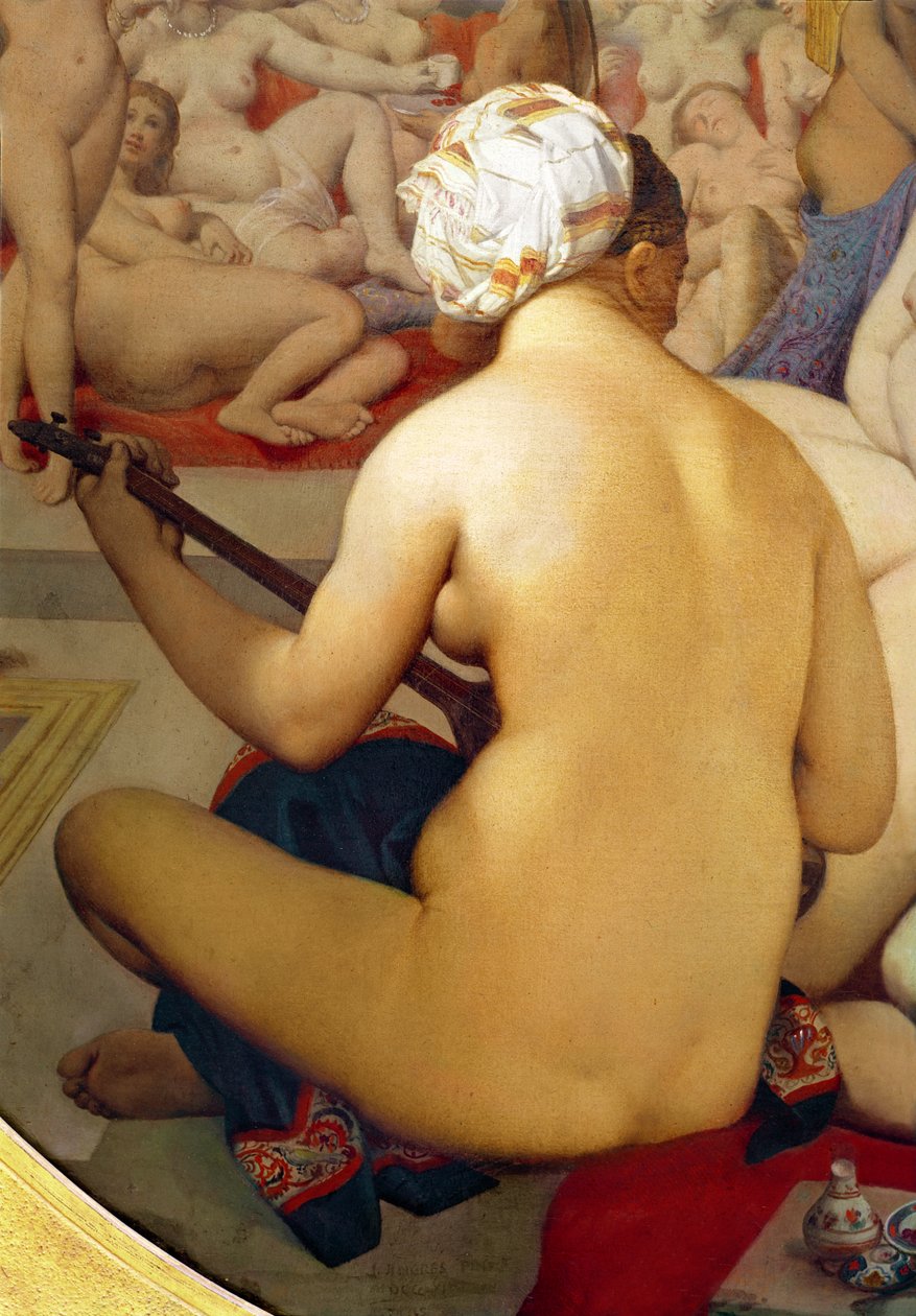 Det tyrkiske bad, detalje af musikeren, 1863 (detalje af 20529) af Jean Auguste Dominique Ingres