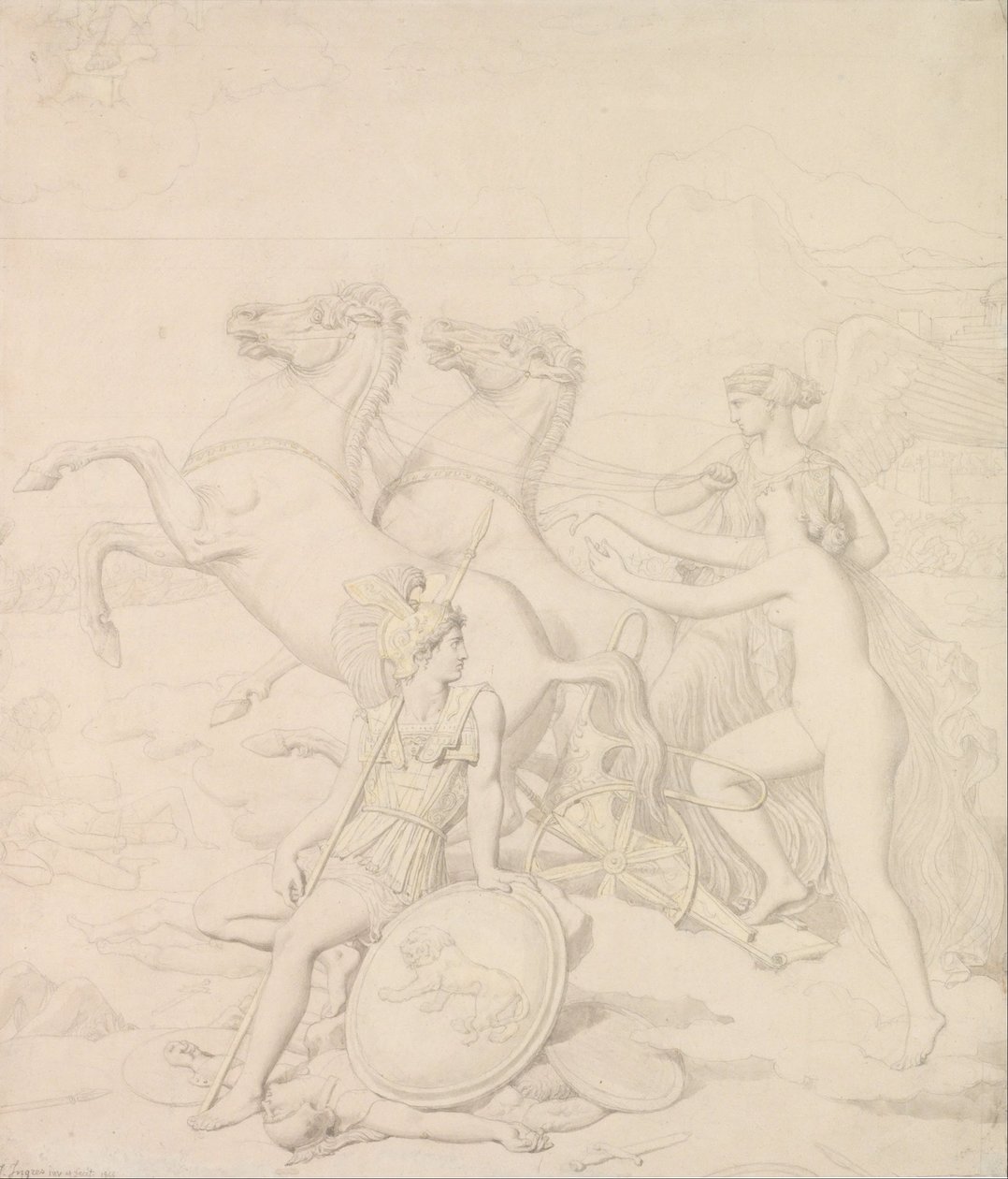 Venus Hurt af Diomedes af Jean Auguste Dominique Ingres