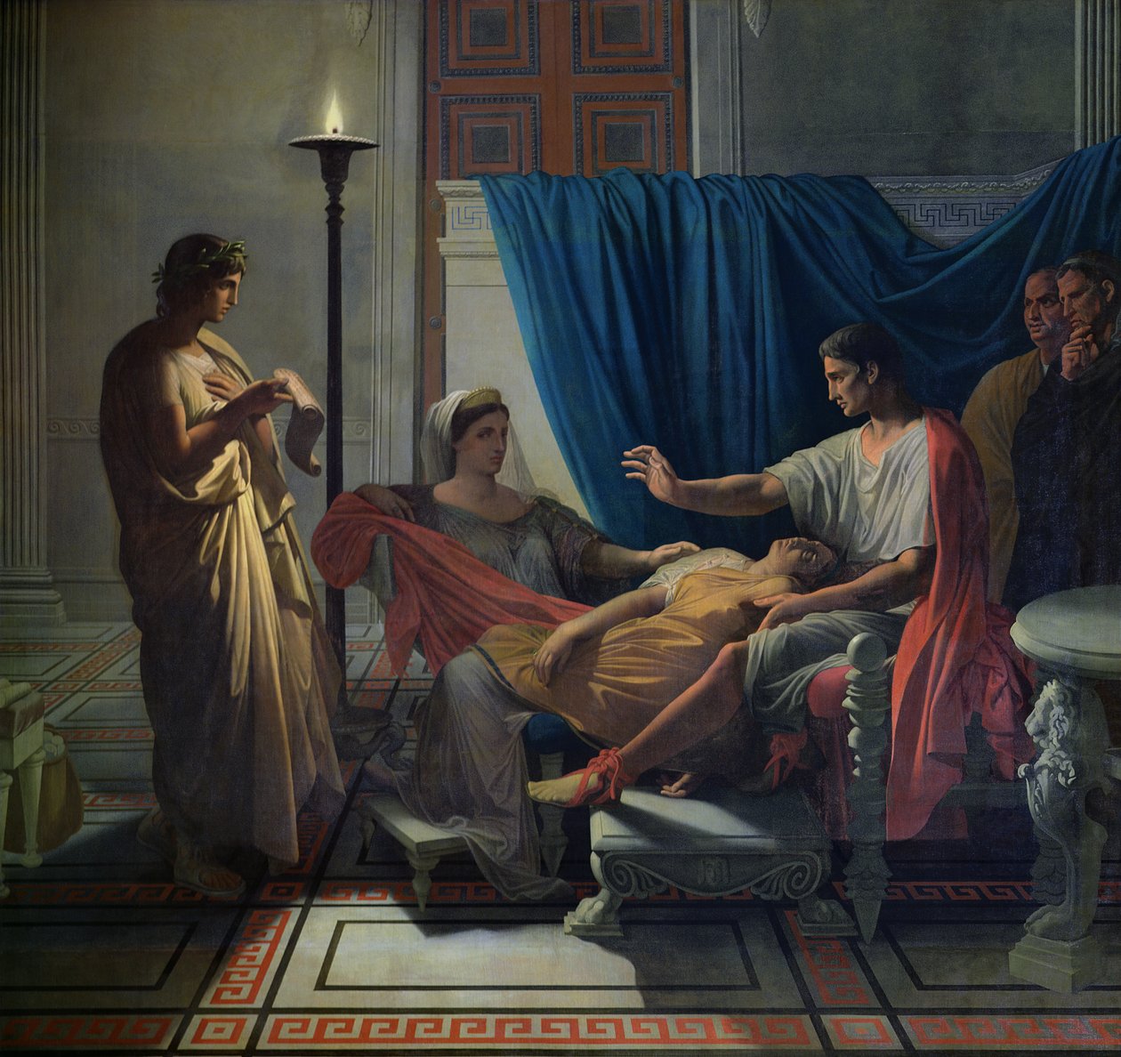 Virgil læser Æneiden for Livia, Octavia og Augustus, ca. 1812 af Jean Auguste Dominique Ingres