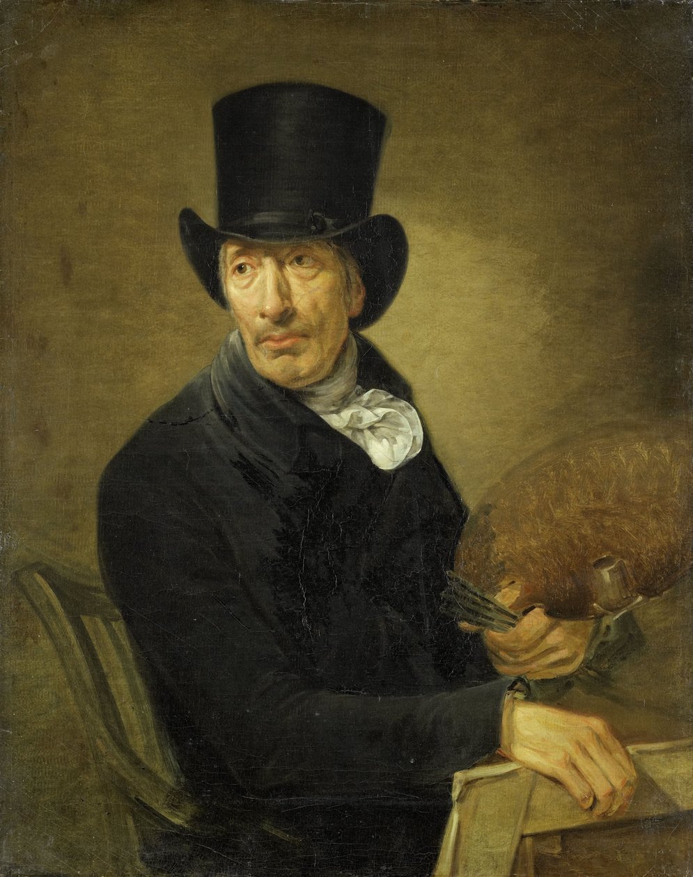 Portræt af maleren Pieter Barbiers af Jean Augustin Daiwaille