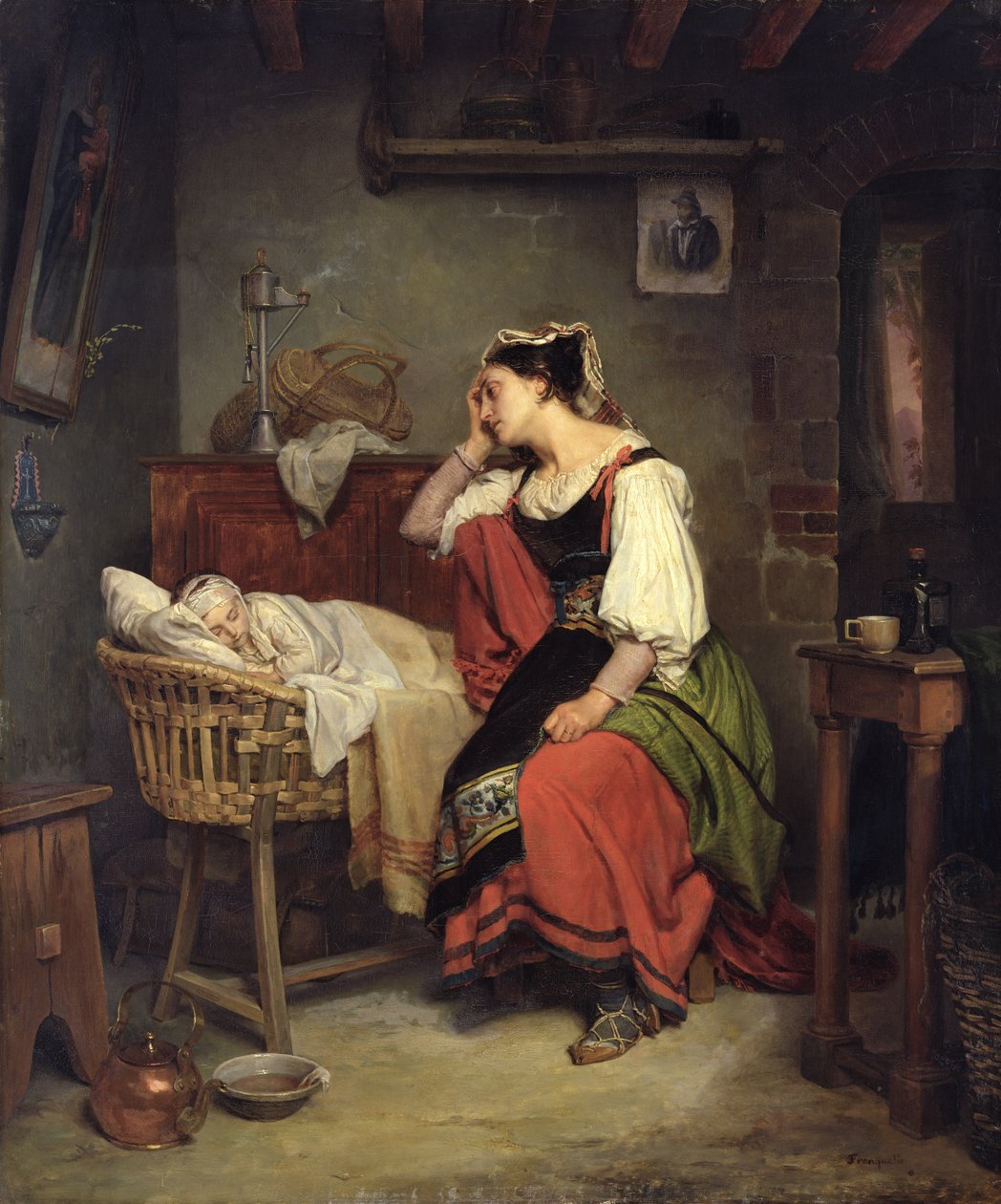 Det syge barn af Jean Augustin Franquelin