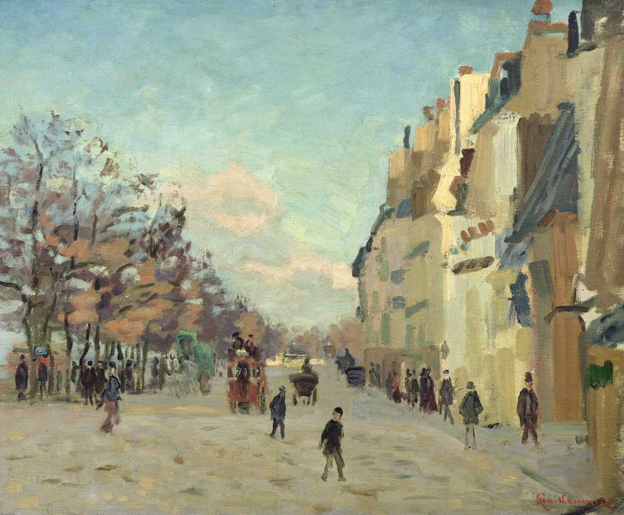 Paris, Quai de Bercy, Sneeffekt, ca. 1873-74 af Jean Baptiste Armand Guillaumin