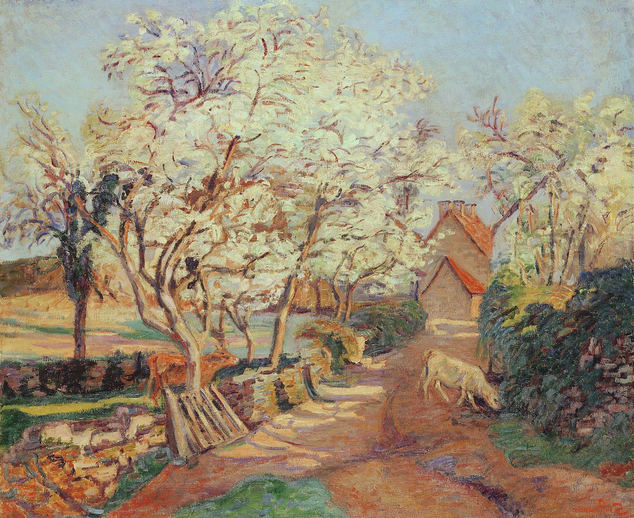 Blomstrende blommetræer af Jean Baptiste Armand Guillaumin
