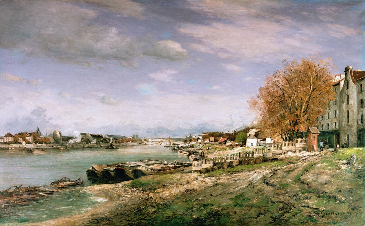 Den gamle kaj ved Bercy, Paris, 1880 af Jean Baptiste Armand Guillaumin