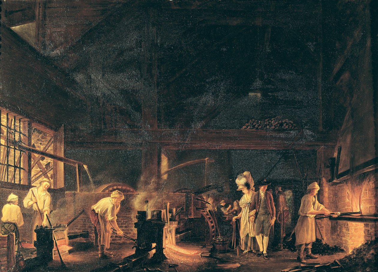 Interiør af en smedje, 1771 af Jean Baptiste Bernard Coclers
