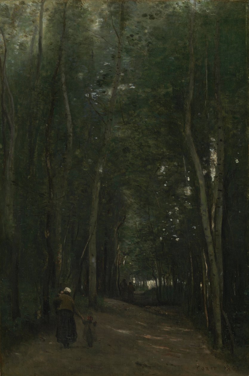 En sti i Saint-Cloud af Jean Baptiste Camille Corot