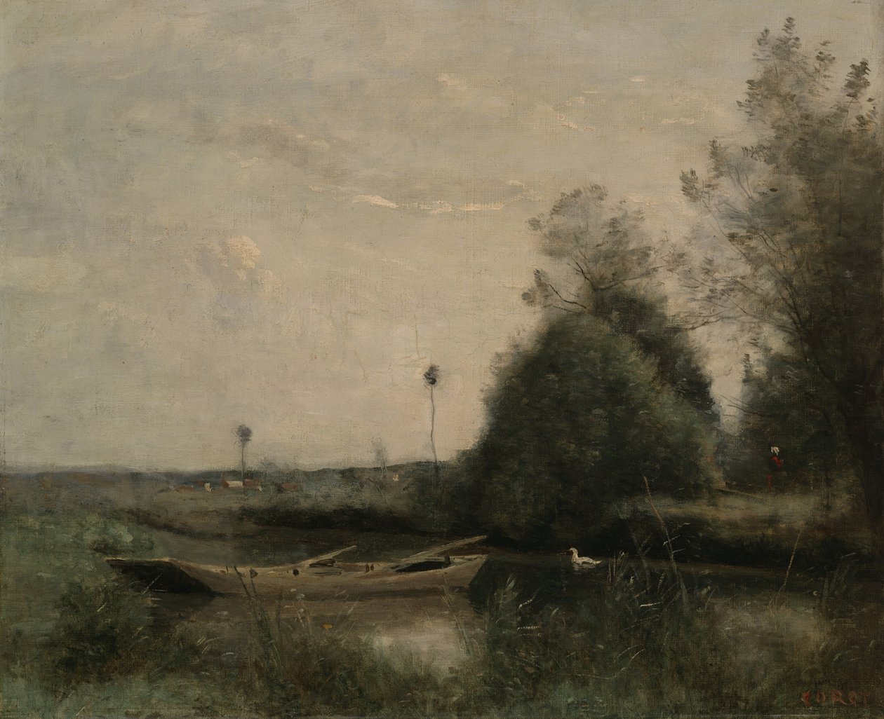 En dam i Mortain, ca. 1860-70 af Jean Baptiste Camille Corot