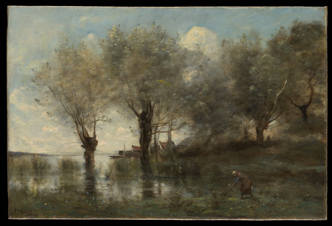 En Dam i Picardiet af Jean Baptiste Camille Corot