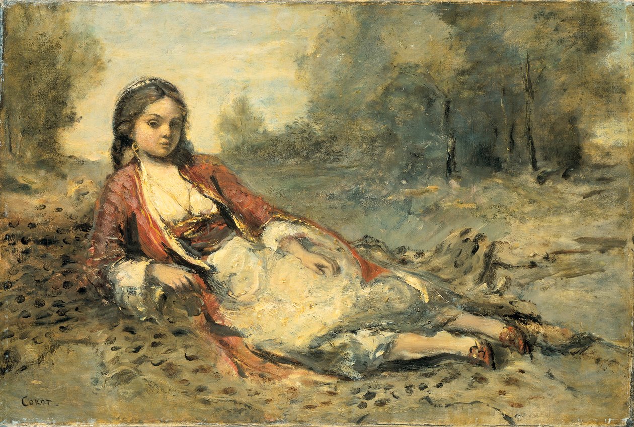 Algerisk kvinde af Jean Baptiste Camille Corot