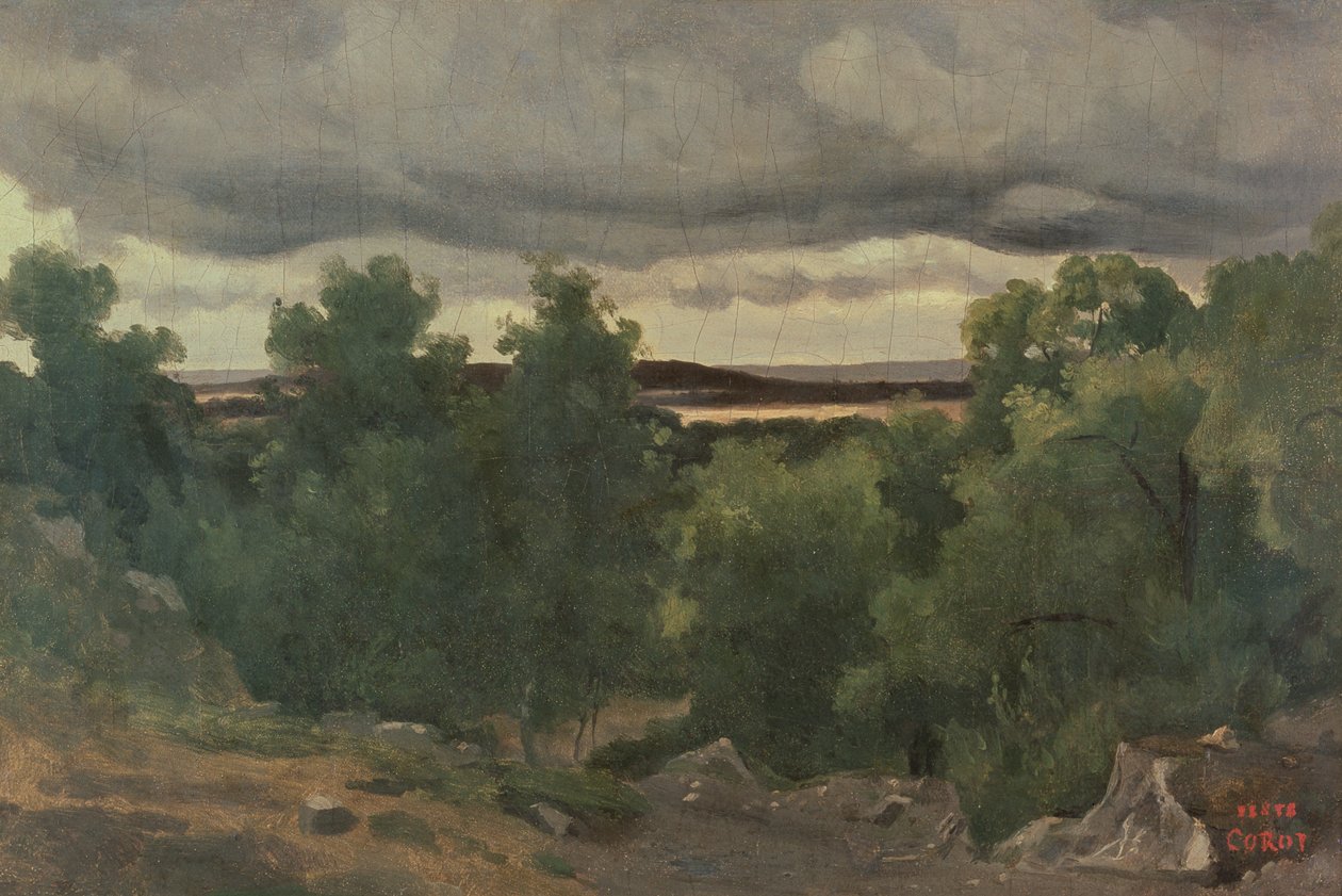 Au Petit Chaville af Jean Baptiste Camille Corot