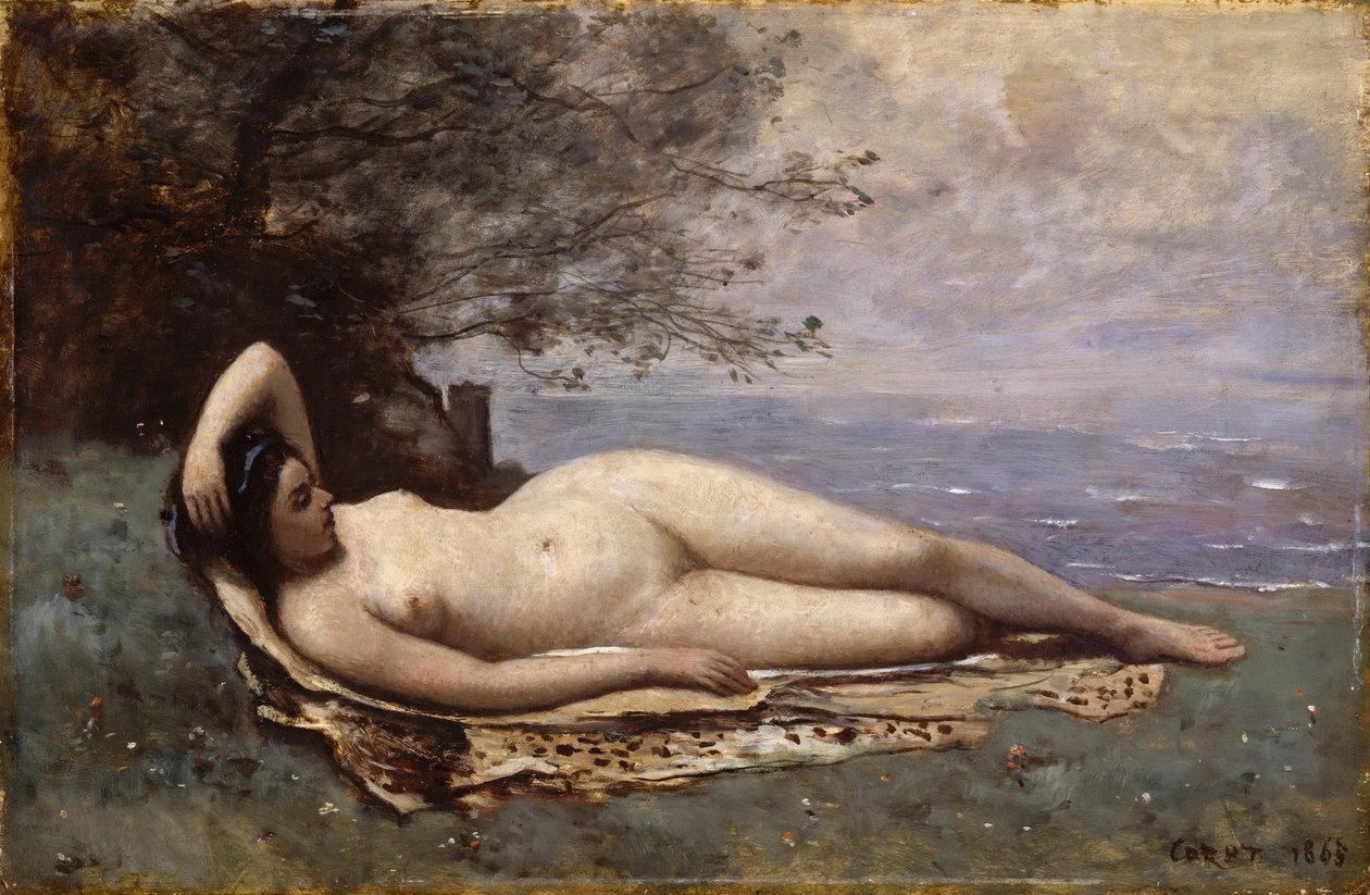 Bacchante ved havet af Jean Baptiste Camille Corot