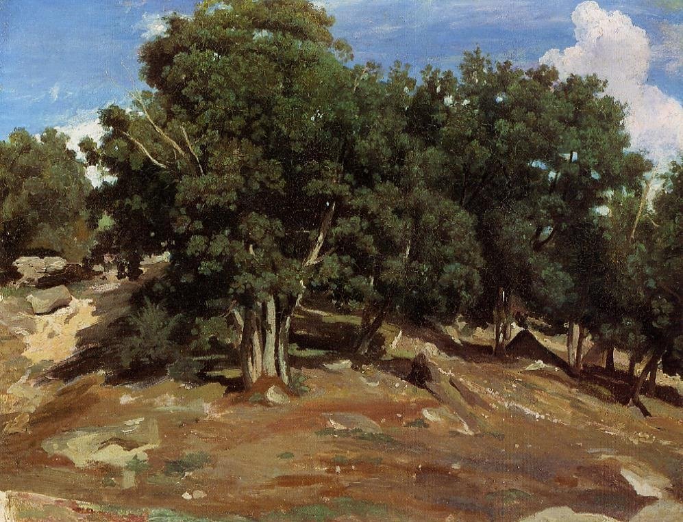 De sorte ege i Bas-Breau af Jean Baptiste Camille Corot