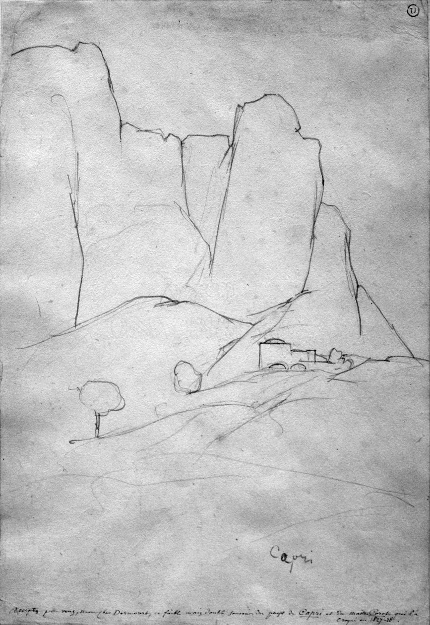 Capri af Jean Baptiste Camille Corot