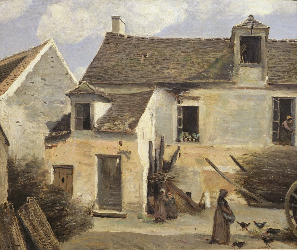 Gården til et bageri nær Paris, eller Gården til et hus nær Paris, ca. 1865-70 af Jean Baptiste Camille Corot