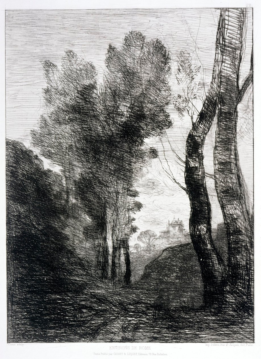 Omgivelser i Rom af Jean Baptiste Camille Corot
