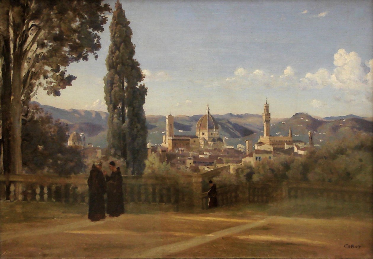 Firenze. Udsigt fra Boboli-haven af Jean Baptiste Camille Corot