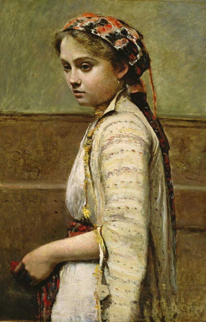 Græsk pige, Mlle. Dobigny, 1868-70 af Jean Baptiste Camille Corot