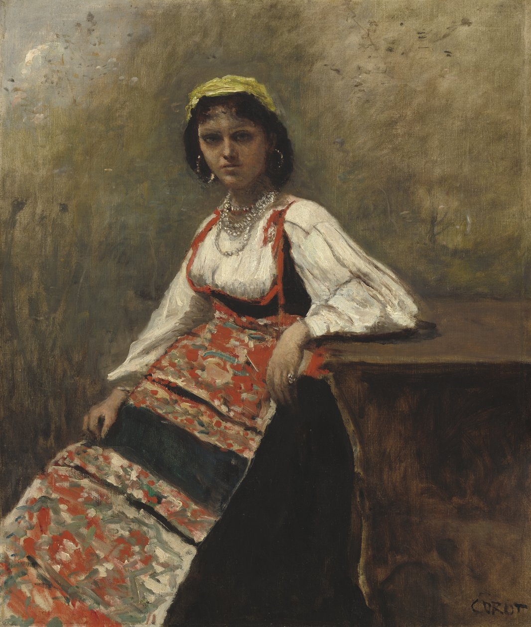Italiensk pige, ca.1872 af Jean Baptiste Camille Corot