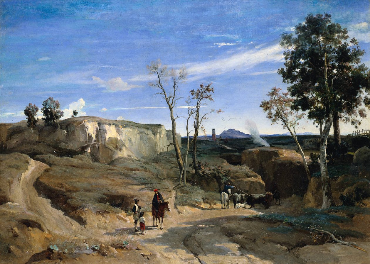 La Cervara, det romerske landskab af Jean Baptiste Camille Corot
