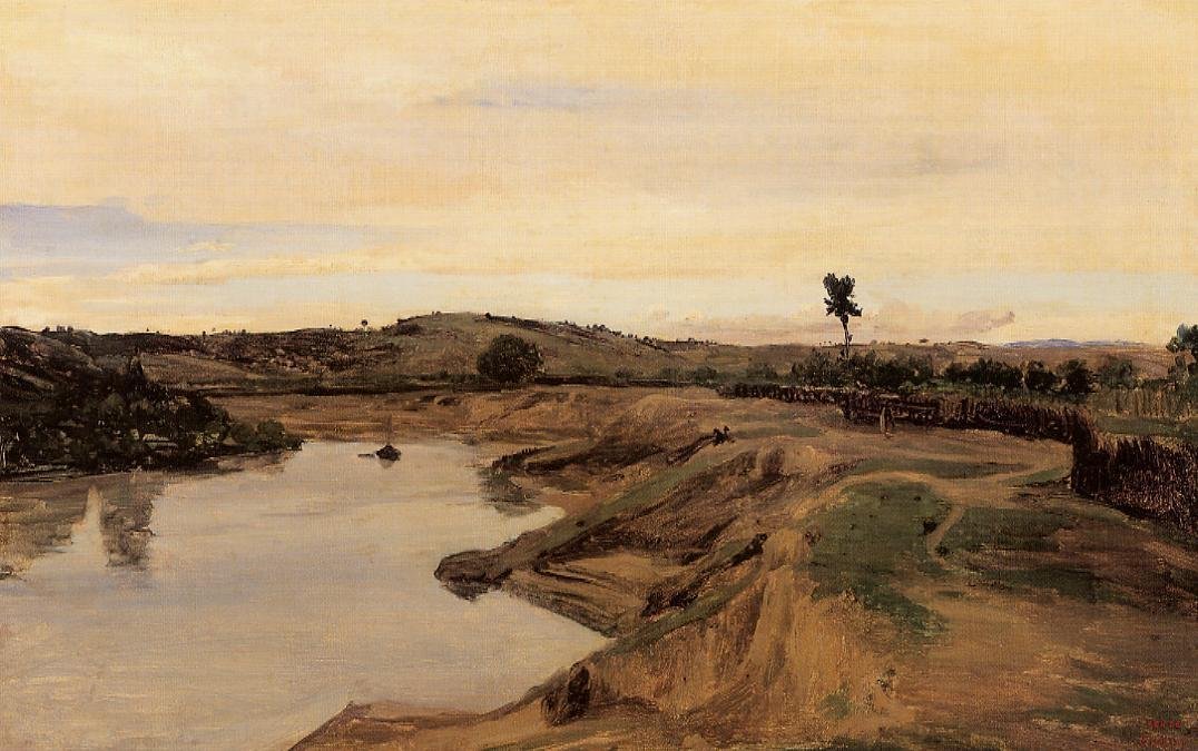Poussins Promenade, Rom på landet af Jean Baptiste Camille Corot
