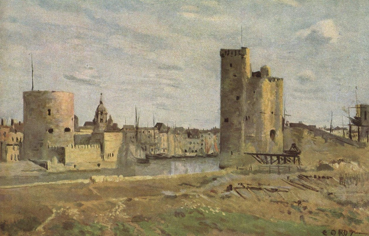 La Rochelle, indgangen til havnen af Jean Baptiste Camille Corot